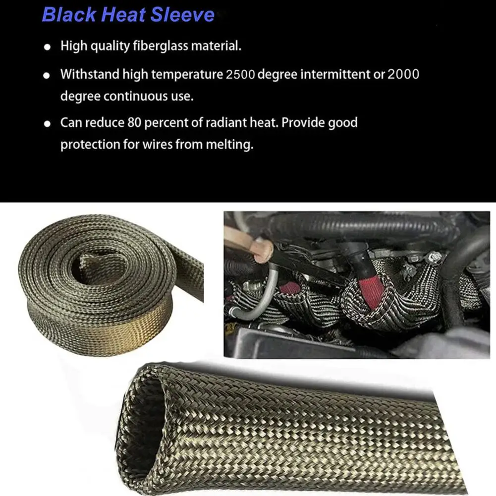 Spark Wire Heat Automotive Heat Sleeve for Fuel Line Spark Wire Cover Protector Easy Installation Heat-resistant Auto Hose