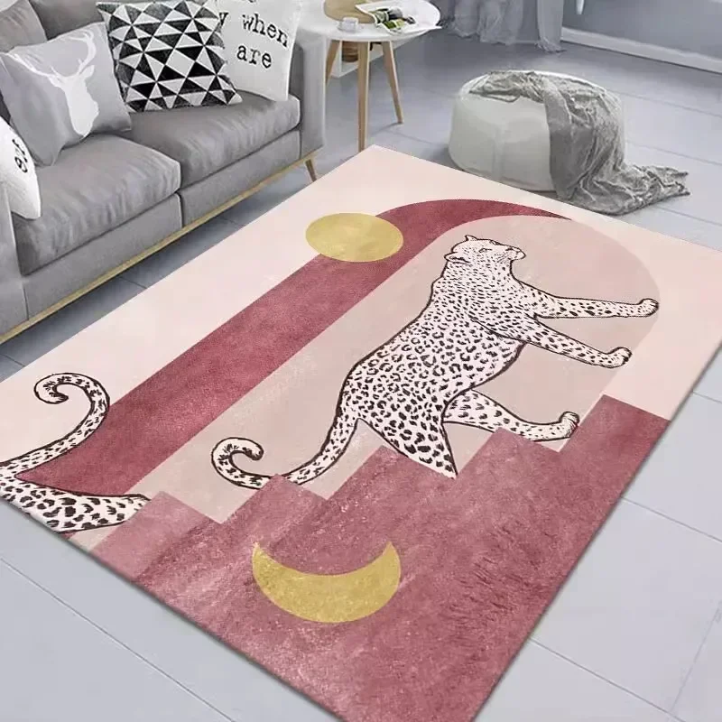 

Carpet for Living Room Nordic Modern Leopard Tiger Large Area Coffee Table Rug Anti-slip Bedroom Bedside Plush Mats Ковер Tapis