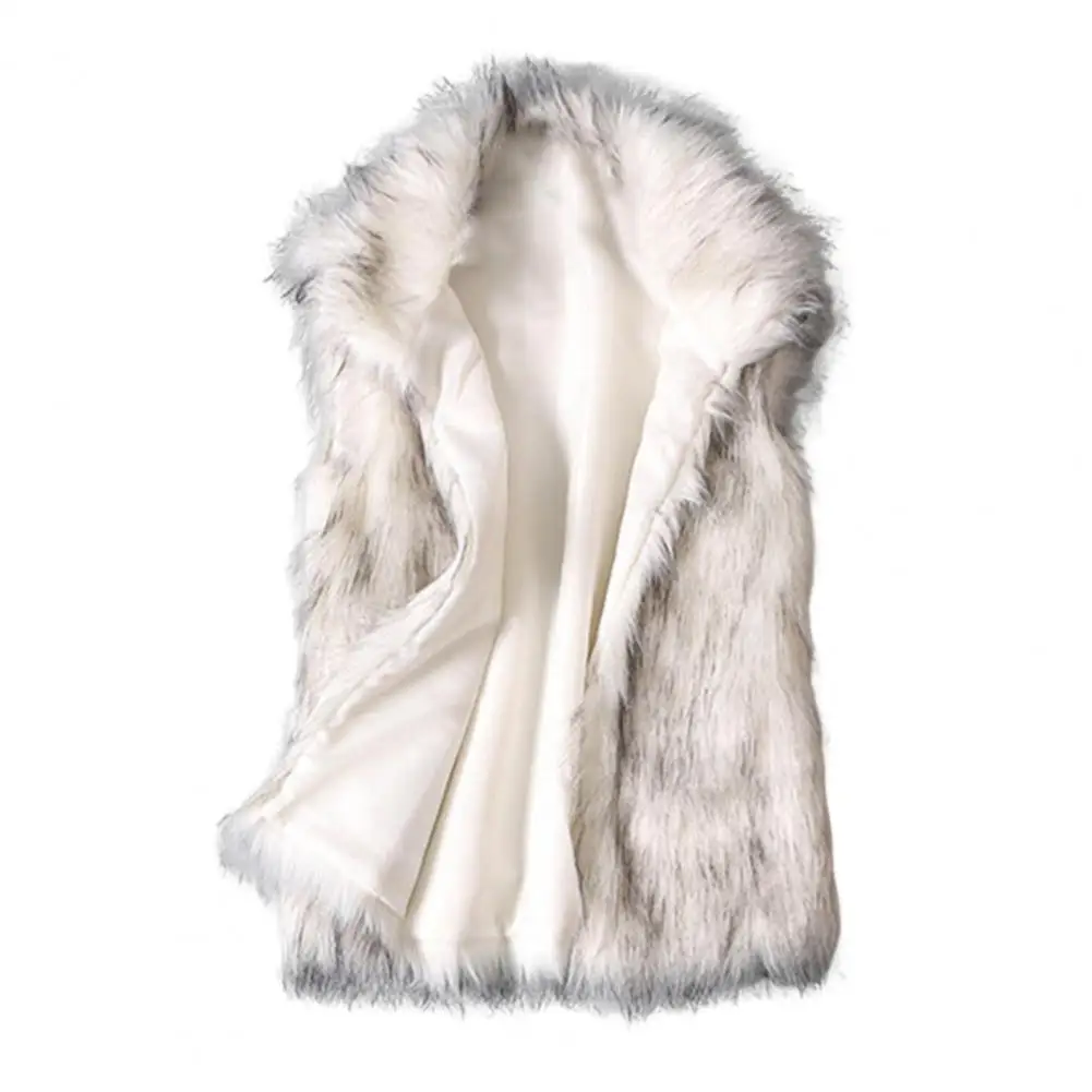 Winter Women's Vest Coat Wool Vest Faux Fur Vest Stand Collar Faux Jacket Outdoor Windproof Coat