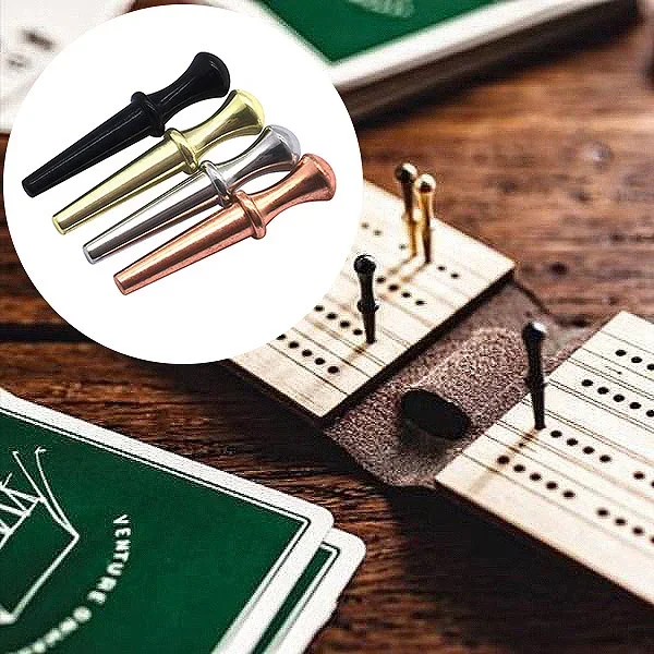 100pcs Metal Cribbage Pegs Kit CNC Aluminum Replacement Pegs for Cribbage Board-Black/Silver/Copper/Gold Card Game Scorekeeper