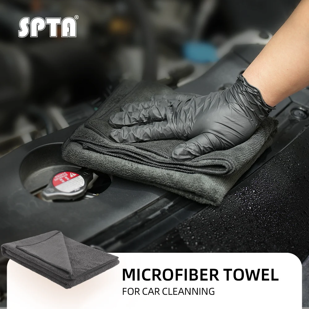

SPTA 1 шт. MT036, черное супер плюшевое полотенце из микрофибры для автомойки, полотенце для спортивных тренировок в тренажерном зале, сушильная ткань