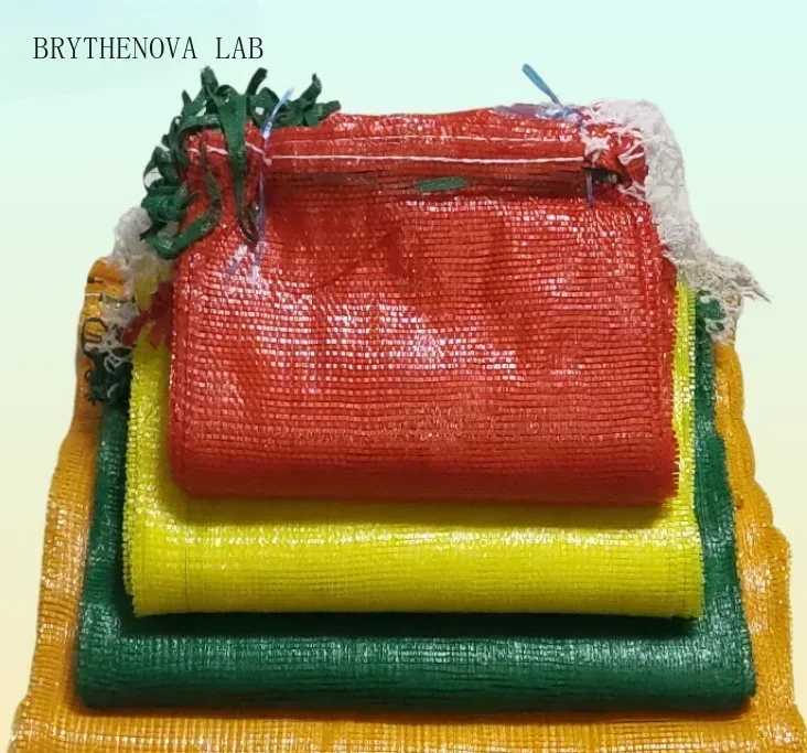 50pcs Colored Woven Mesh Bags Fruits Vegetables Corn Potatoes Garlic Onions Packaging Storage High Density Thickened Mesh Bag