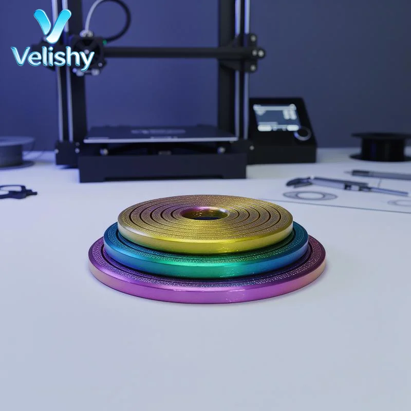 3D Printed Colorful PLA Hex Ring Unique Rotating Ornament for Everyday Jewelry Style