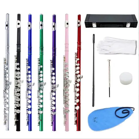 

Hooqu Wholesale Color Flute 16 Closed Hole Flute Instruments With E Key And C Key