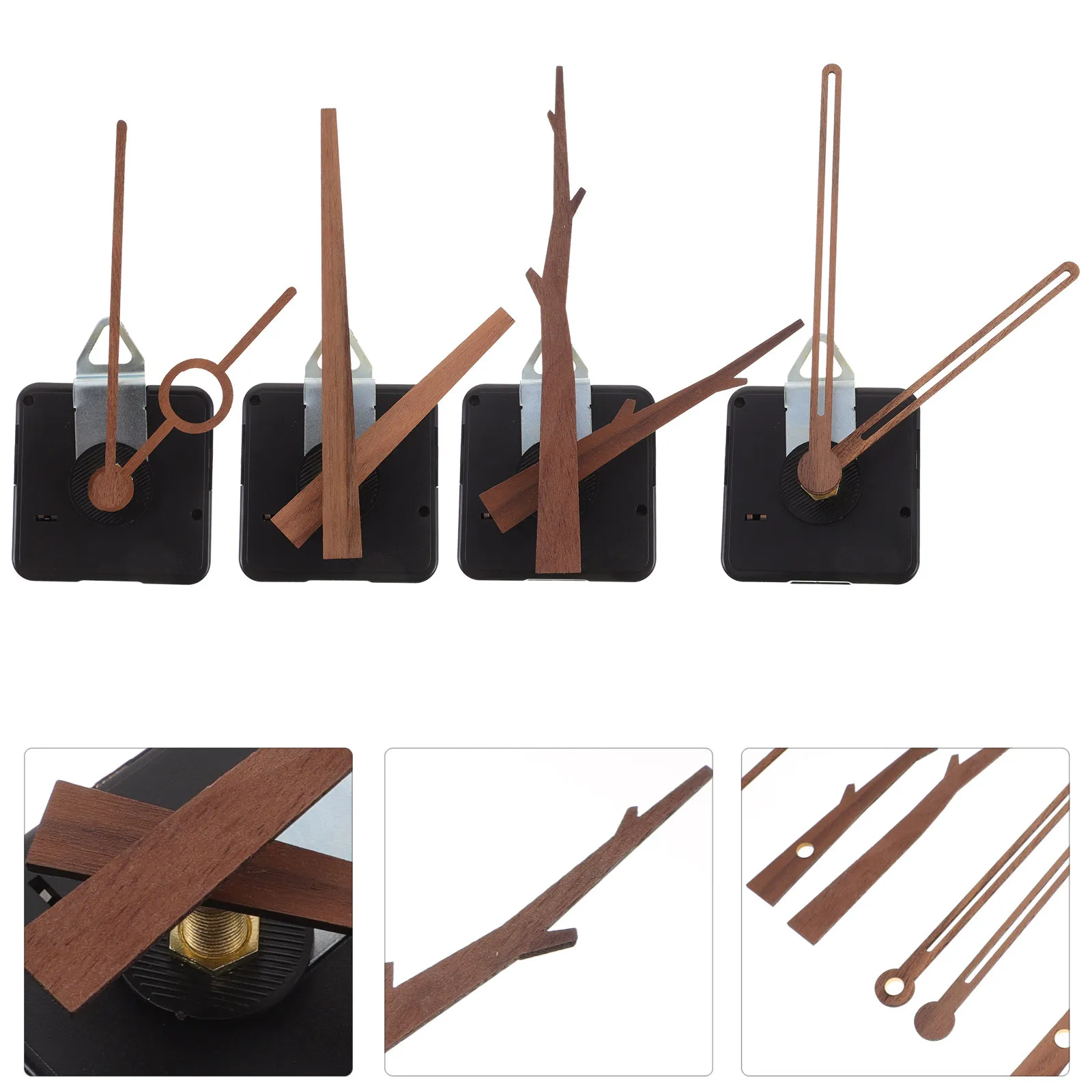 4 Sets Silent Wall Clock Movement Kit – Plastic DIY Clock Mechanism for Craft & Rimless Wall Clocks