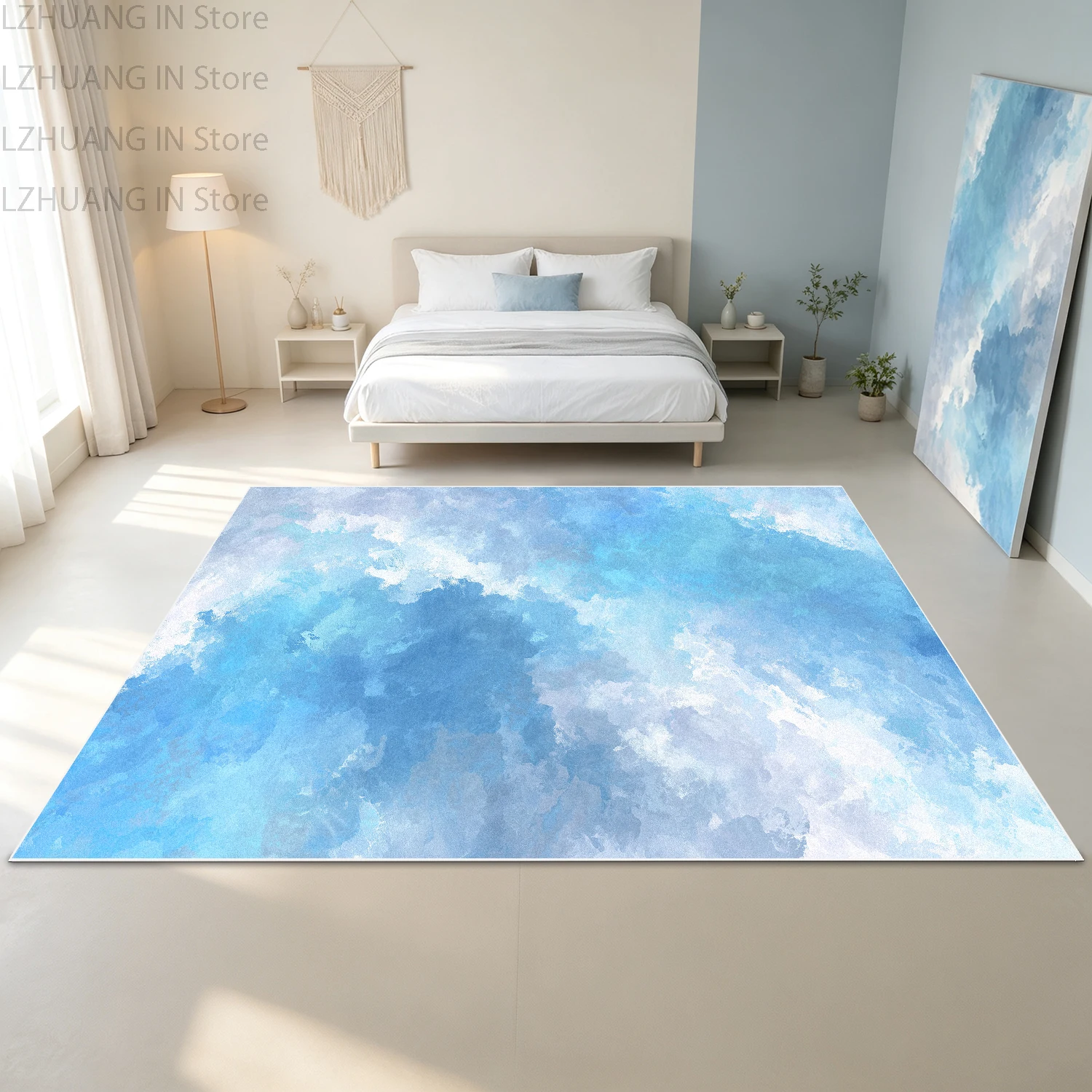 Ins Cloudscape Simple Abstract Style Rugs for Bedroom Soft Easy Cleaning Living Room Carpet Antiskid Washable Coffee Tables Mat