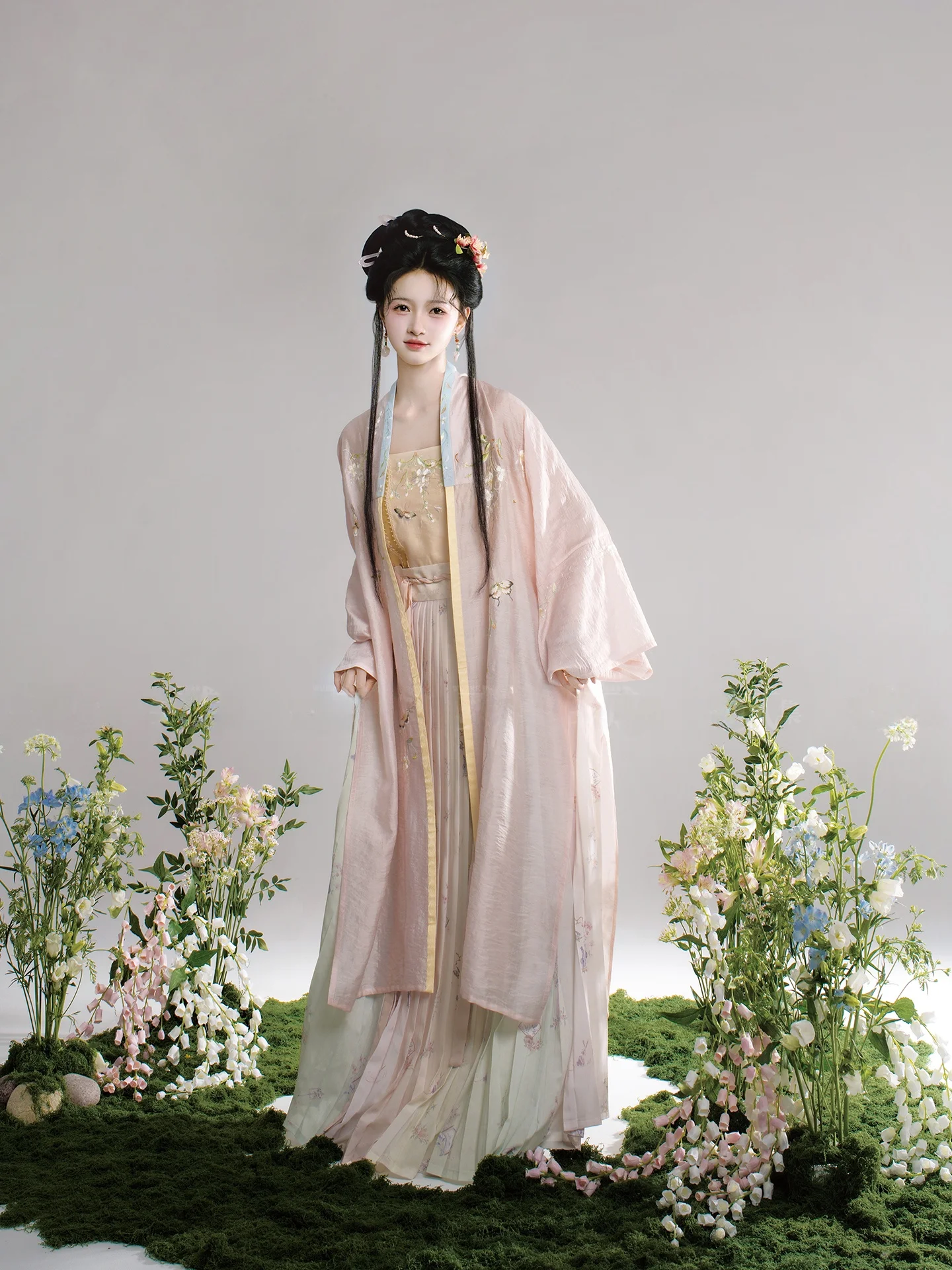 Original Sòng Dynasty Style Long Shirt with Suspenders And Hundred Fold Skirt Hanfu Women's Spring Summer Autumn Seasonal Clo...