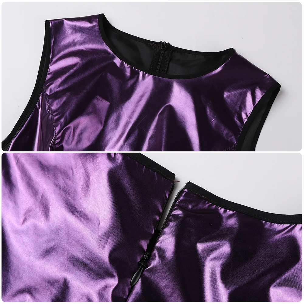 In Stock Anime RAIN ON ME Ariana Grande Lady Cosplay Costume Adult Women Ga Ga Outfits Sexy Purple Dress Cocktail Party Skirt