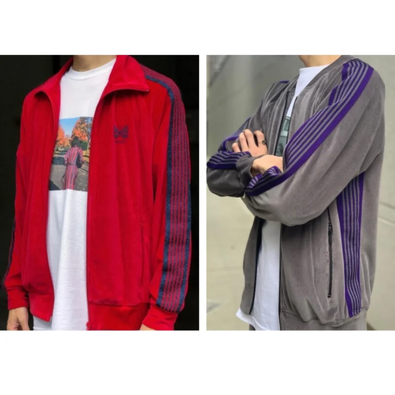 

Needle s Velvet Red Grey Butterfly Japanese Trend Casual Sports Jacket Jacket Top Men Women Couple Coats