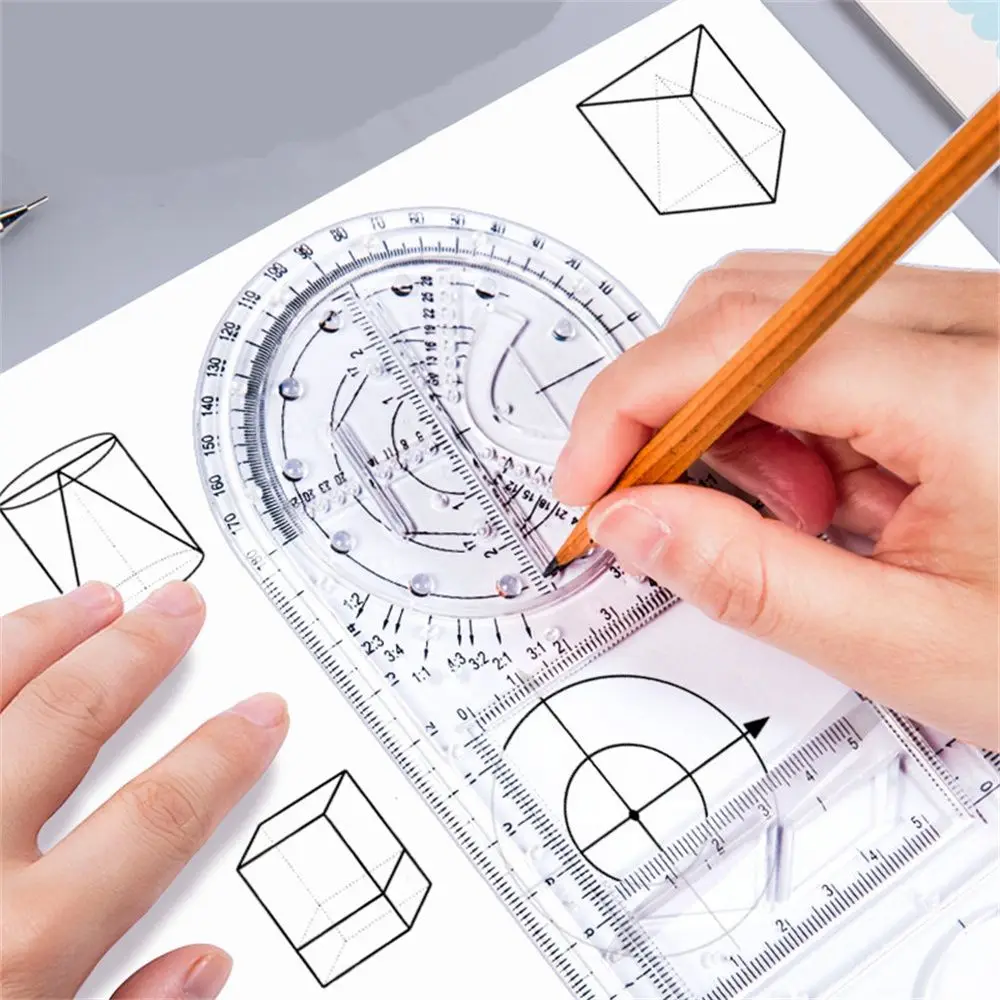 Design School Office Supplies Architecture Supply School Activity Measuring Tool Geometric Ruler Protractor Drawing Template