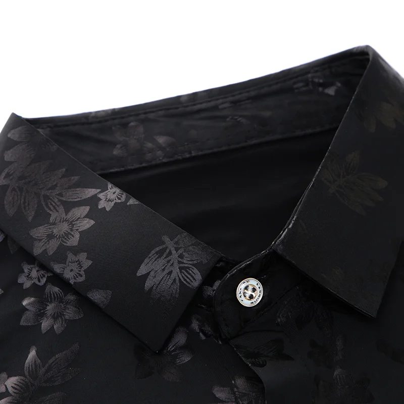 Ice Silk Short-sleeved Gold-hot Shirt Middle-aged Casual Printed Shirt Trendy Men's Clothing