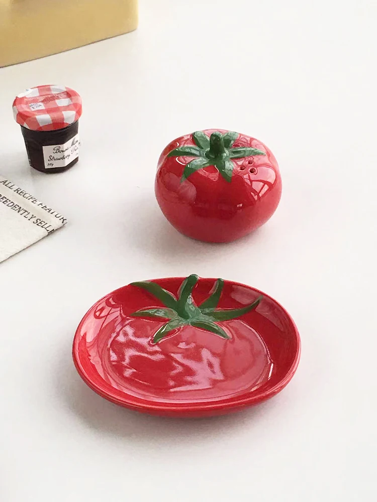 

Creative Hand-Painted ato aped Plate Unique Design Dining Utensils Annie Garden Nordic Sle Cerc Irregular ape