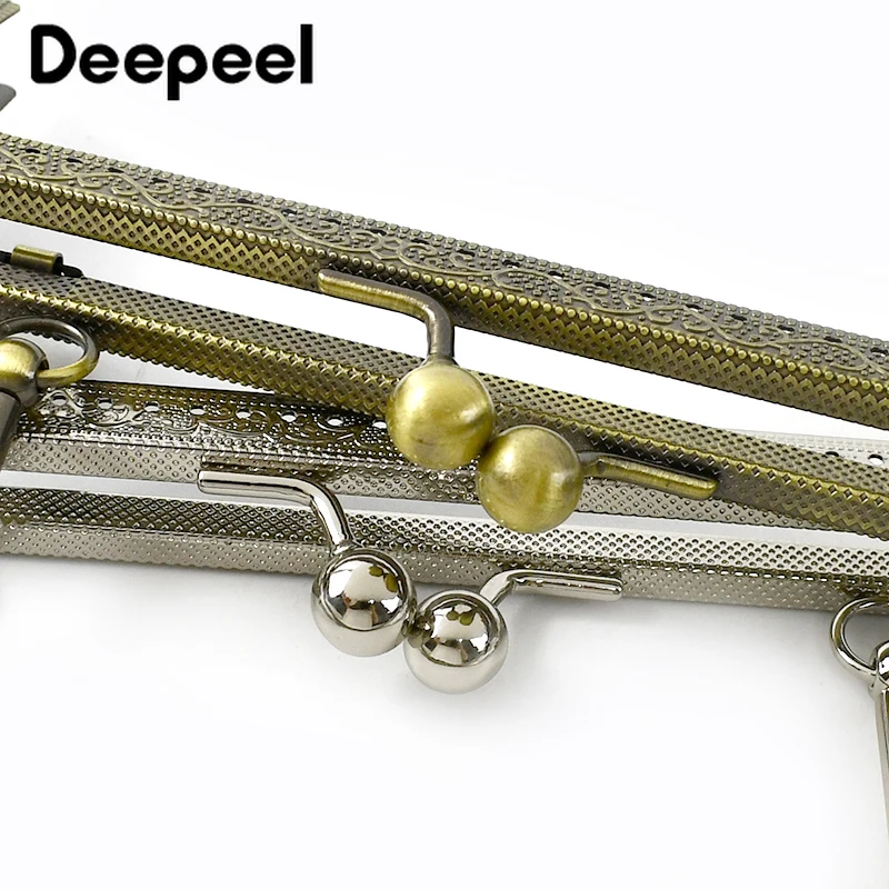 Deepeel-Bolso liso cuadrado de Metal de 18cm con asa para mujer, marco para bolso, cadena tejida, accesorios de costura hechos a mano, 1/2/5 Uds.