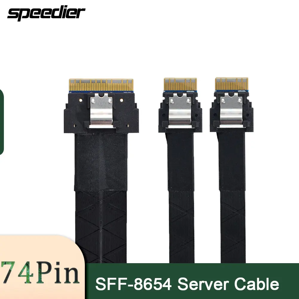 

Slim SAS 4.0 SFF-8654 8i 74Pin To 2 X SFF-8654 4i SAS Server Array Data Cables One Divided Into Two 50cm