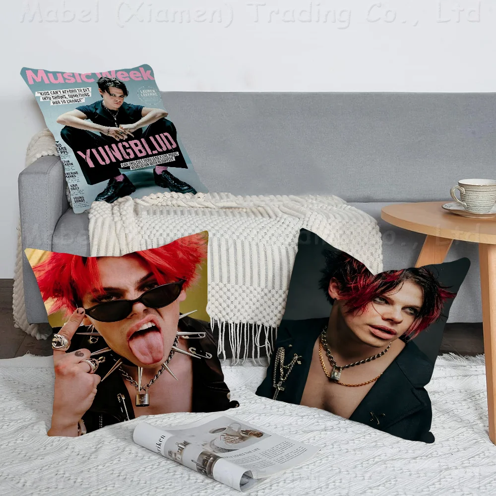 

Hot Yungblud Rock Music Singer Star Cushion Cover Car Throw Pillow Case For Sofa Car Christmas Gift 40x40cm 45x45cm