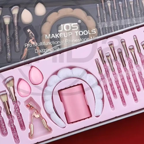 23Pcs Makeup Brush Beauty Tools Kit, Include Eyelash Curler and Glitter Headband, Cosmetic Makeup Applicator Set