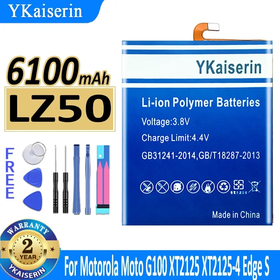 Baterai ykaisierin 6100mAh LZ50 untuk Motorola Moto G100 XT2125 XT2125-4 Edge S Bateria