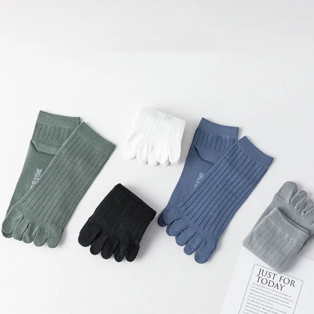 With Separate Fingers Five Finger Socks Thin Short Tube Low Cut Ankle Sports Socks Breathable Anti Friction Cotton Toe Socks