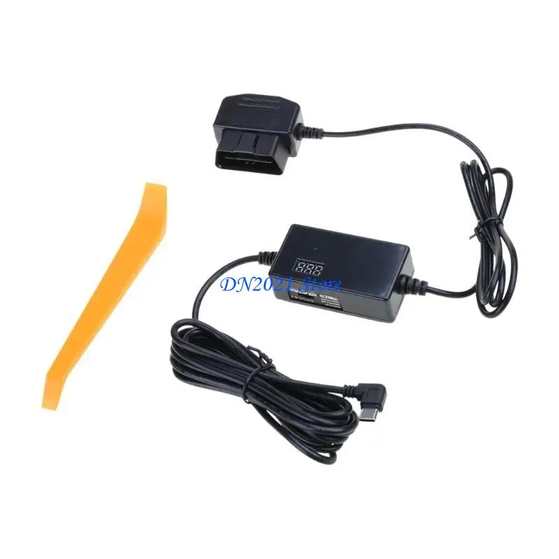 F3KE OBD Power Cable with Switches Button USB/USB C to OBD Power Cable for  Dashing Camera 24 Hours Monitoring 12-24V to 5V 3A