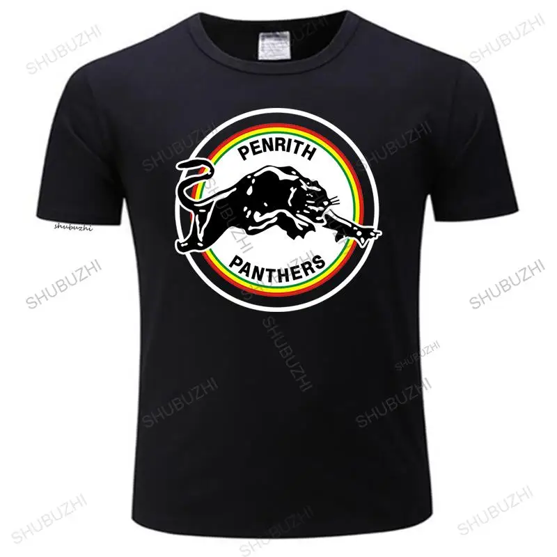 Male Black Tshirts 47 Brand Nrl Penrith Panthers Logo Shirt Black White Tshirt Men'S  Popular Tagless Tee Shirt