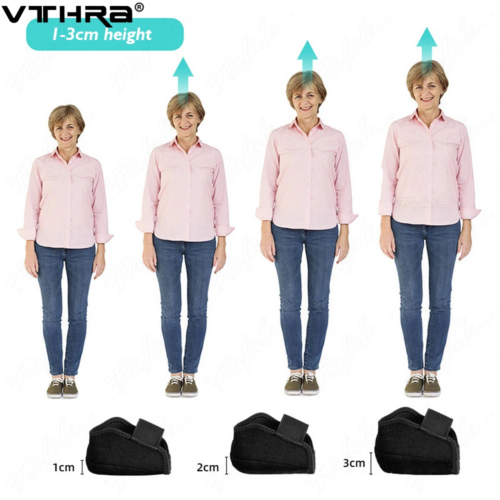 

VTHRA Increase Non-slip Invisible Height Socks Gel Heel Pads Orthopedics Arch Support Cushions Soles Insoles Foot Massage Unisex