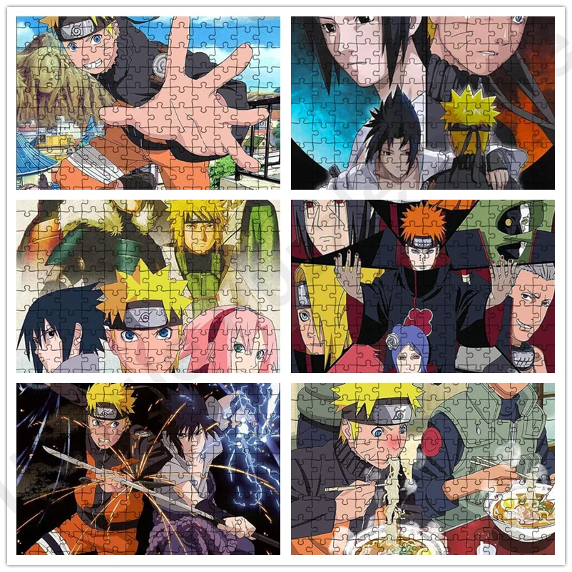 

Bandai Anime Naruto Ninja Puzzles 300/500/1000 Pieces Paper Jigsaw Puzzles Educational Intellectual Decompressing Diy Puzzle