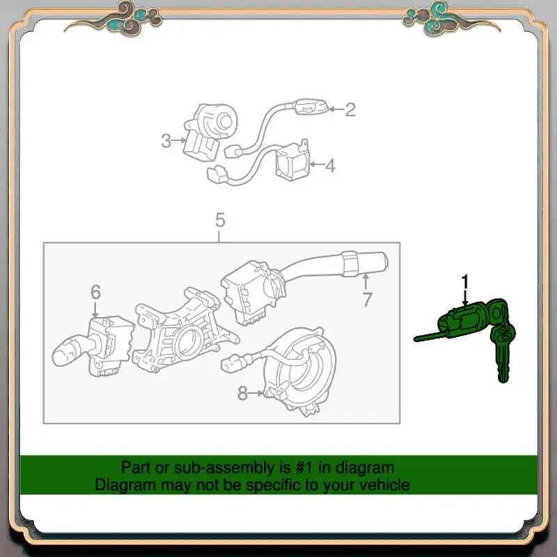 

A73Q-Цилиндр замка зажигания с ключами для Toyota 4Runner Tacoma 1995-2004 69057-12340