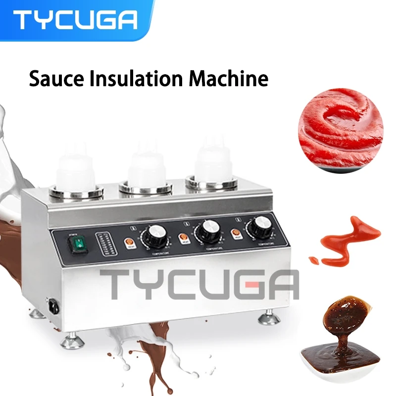 Sauce Warmer Commercial Chocolate Warming Machine Stainless Steel Electric Soy Jam Heater Filling Machine 1/2/3 Bottles 110V220V