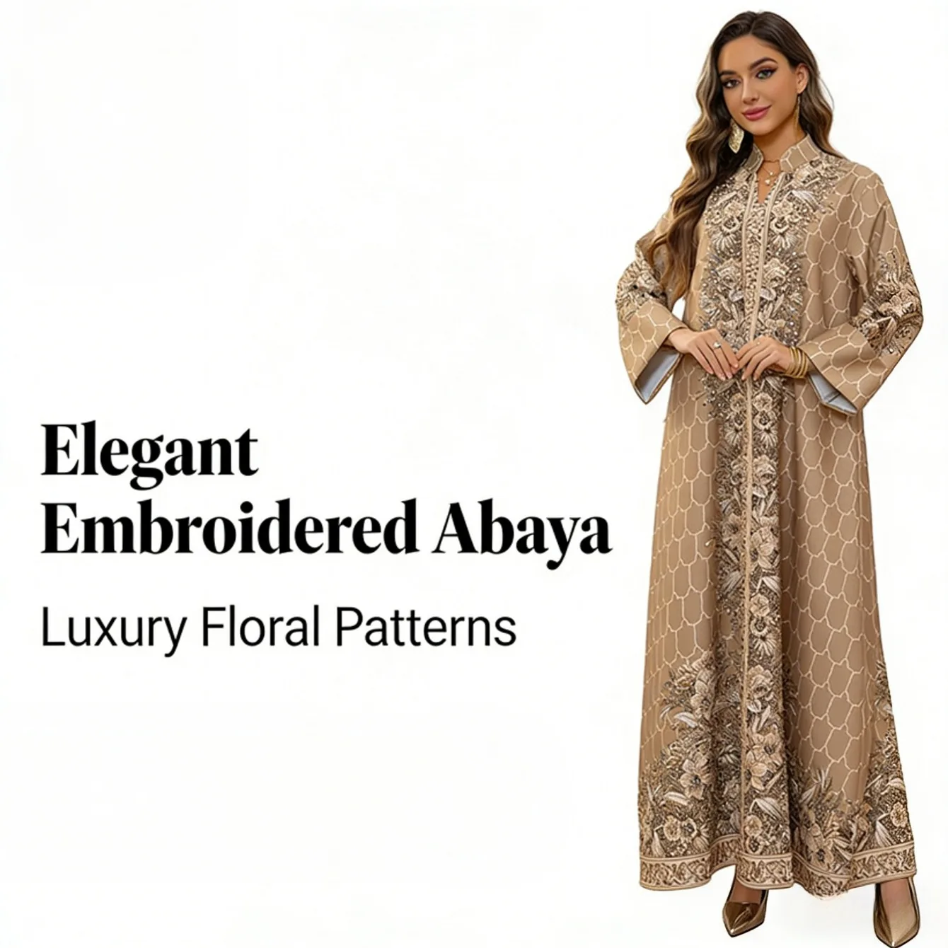 

Ближневосточный мусульманский кафтан - Дубайское арабское платье с камнями, элегантное женское вечернее платье для Рамадана и свадеб