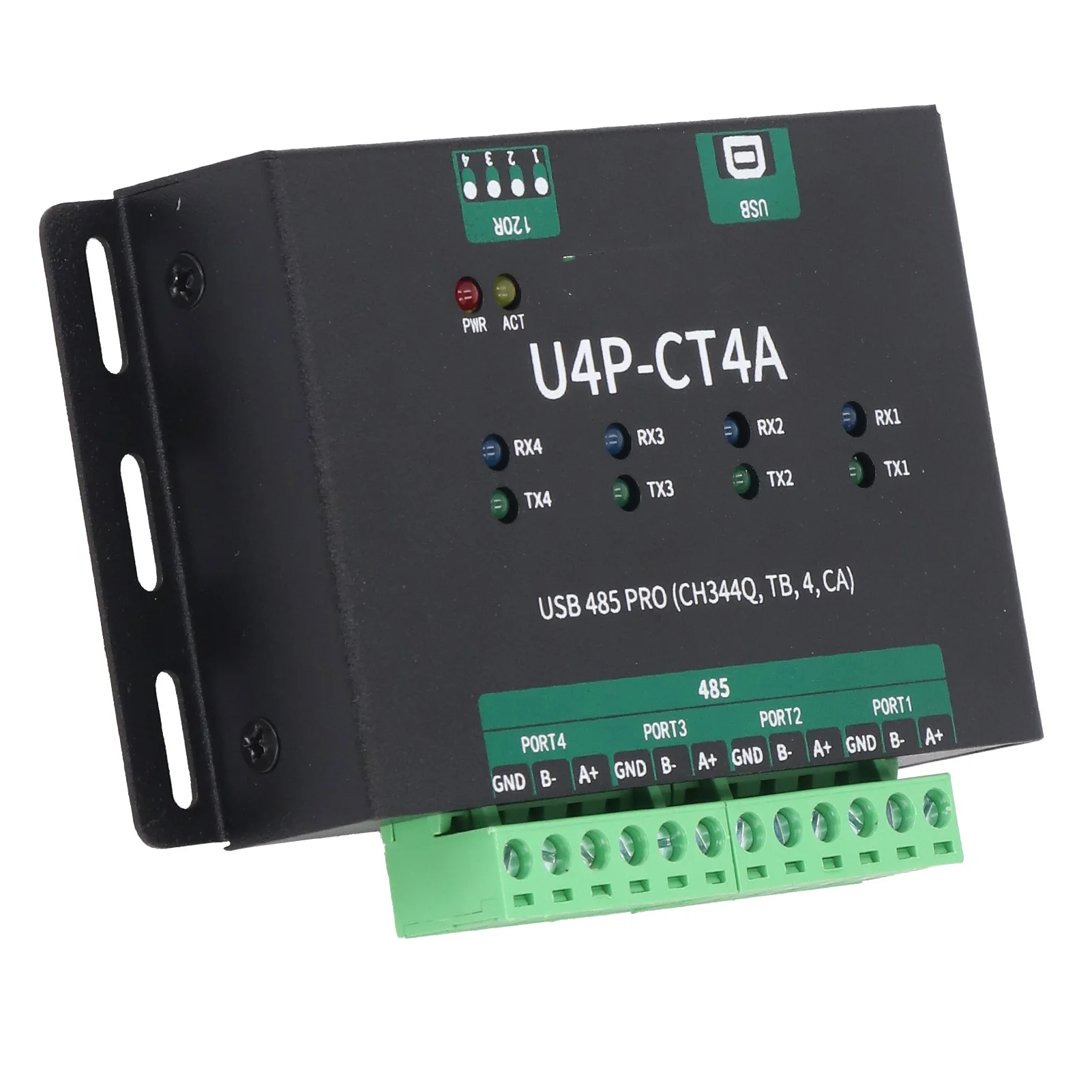 USB to 4 Way for RS485 Converter Adapter Industrial Grade Isolated USB Serial Port Module for CH344Q Chipset