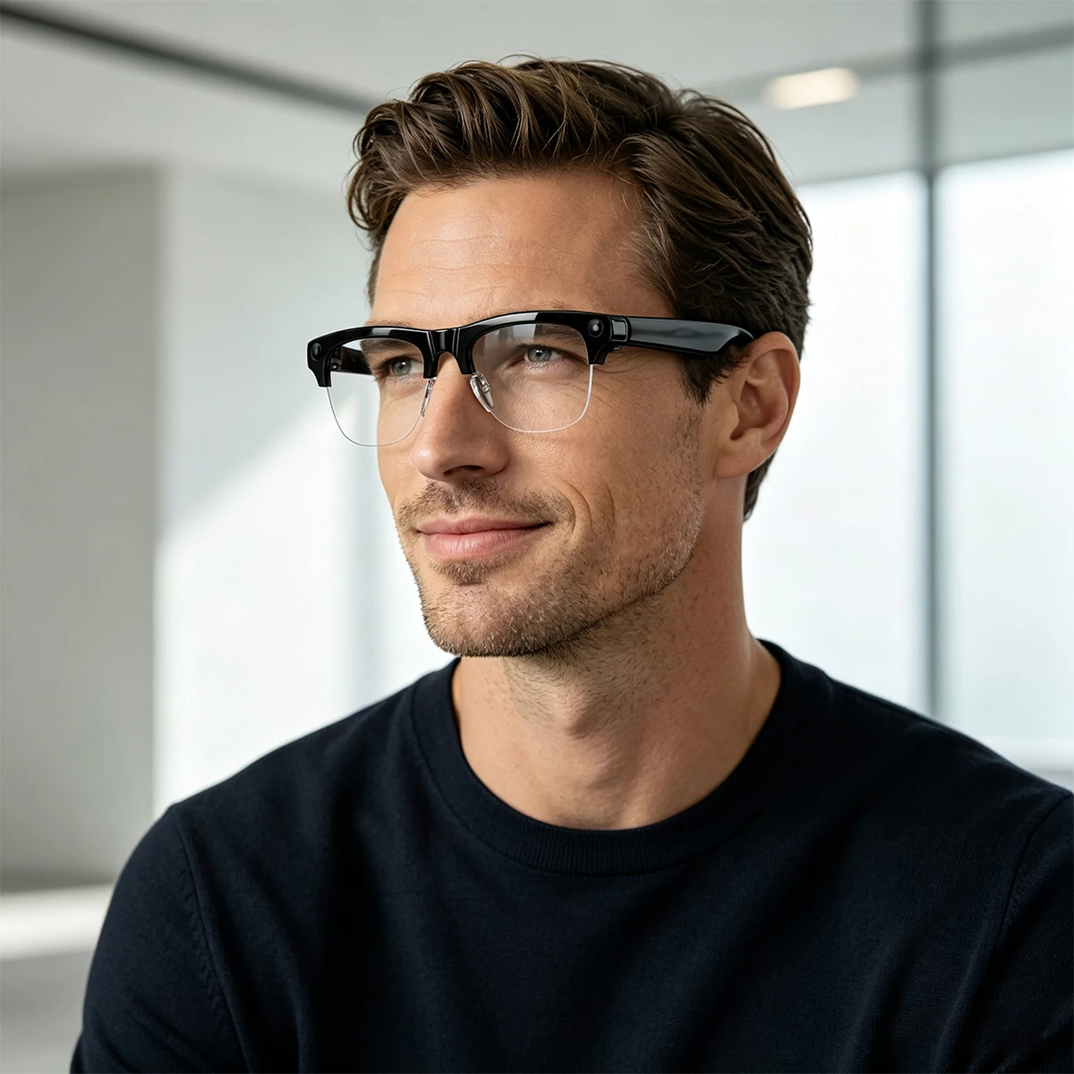 Lenovo AI Remote Control Touch Smart Glasses 8K HD Photo Camera Recording Translator Voice Assistant Music Bluetooth Sunglasses image 2