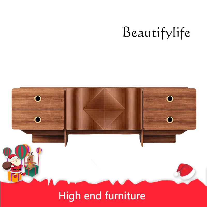 

pP American retro style carved solid wood TV cabinet French living room locker Home storage cabinet