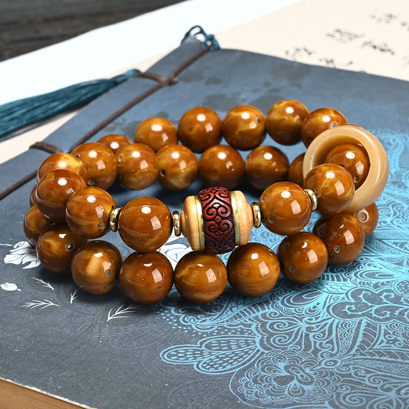 

Purple Gold Rat Bracelet with Light Beads, Bodhi Seeds, Carved Clouds, Handheld Prayer Beads, Cultural Play, Handheld Bracelet