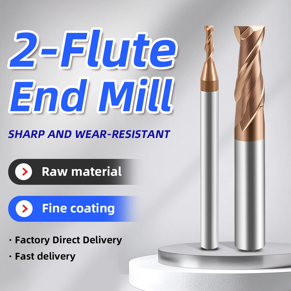 

Готовый запас! HRC55 твердая 2-зубая твердосплавная концевая фреза с ЧПУ для обработки чугуна, размер d16x45xD16xL100 мм