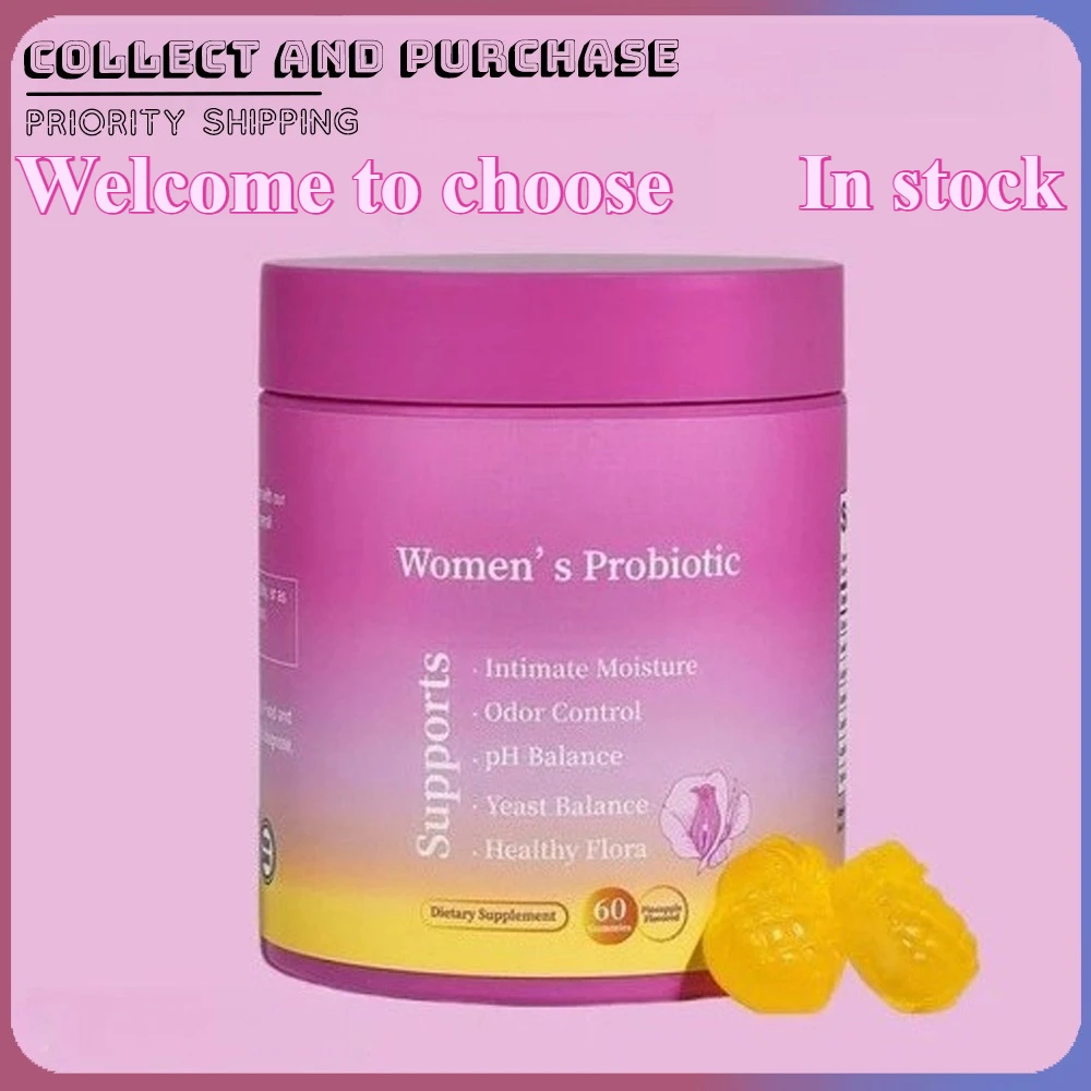 Probiotic Gummies Pineapple Flavor with Prebiotics for Daily Gut Health Support Maintain PH Balance 60pcs Per Bottle