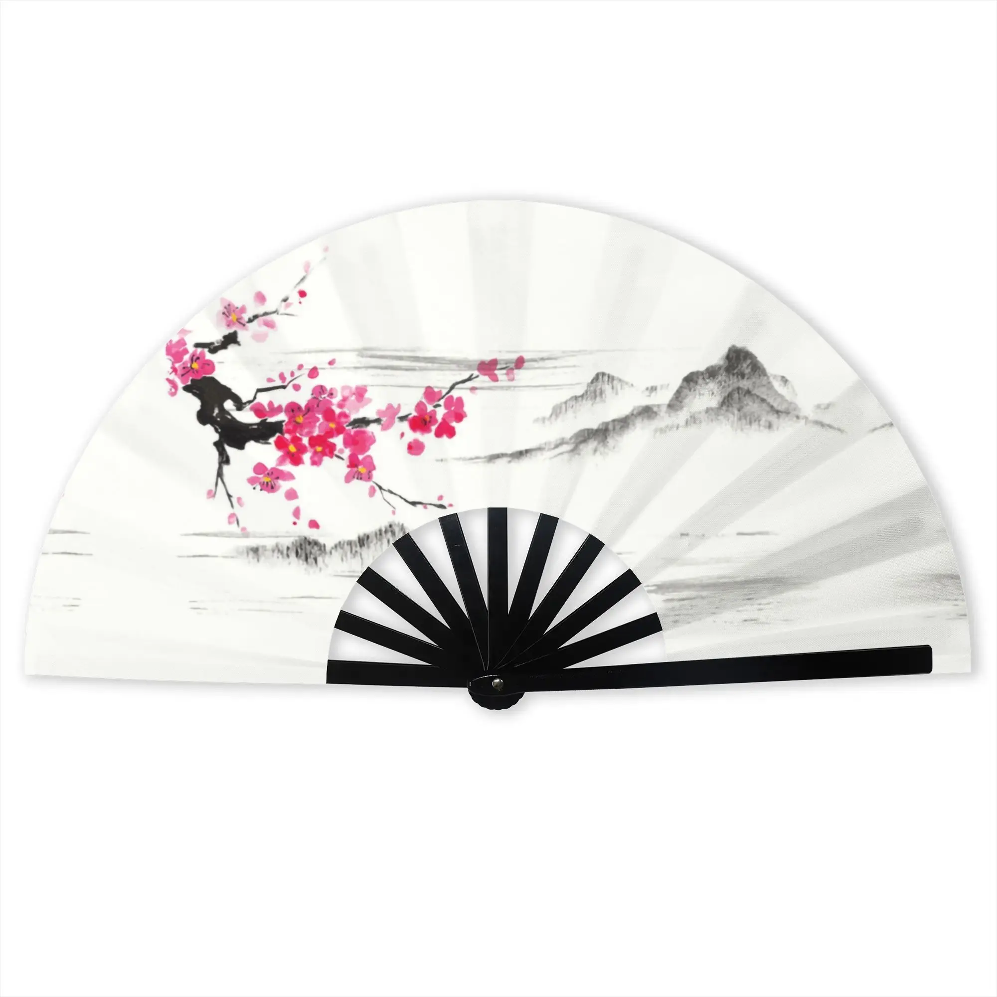Sakura Tree Cherry Blossom Hand Fan Promotional Gift Event Souvenir Japanese Flower Durable Folding Fans Novelty Bulk Pack Fan