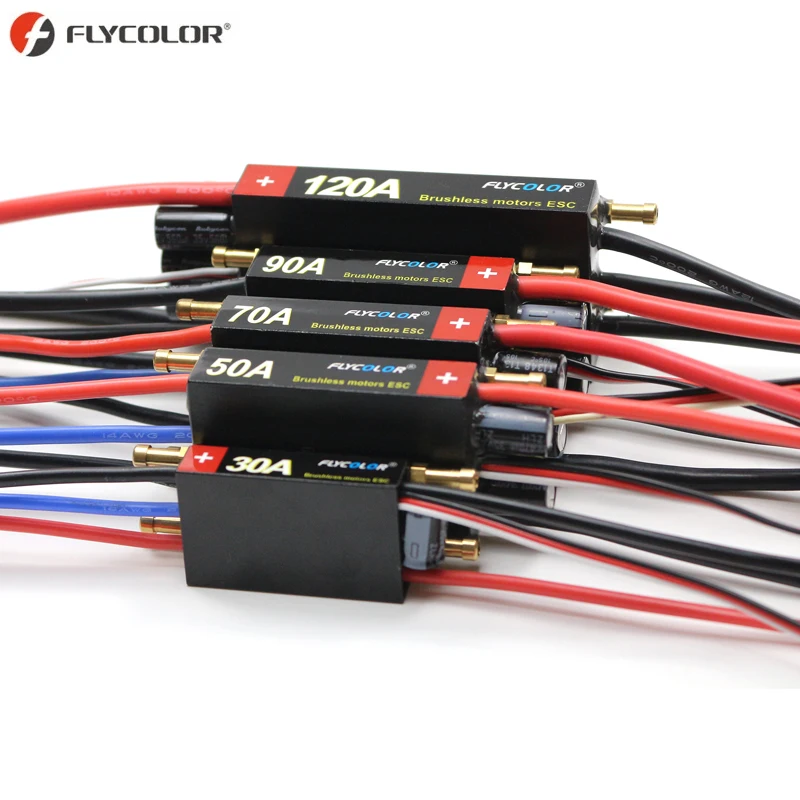 Flycolor  30A 4S/ 50A 70A 90A 120A 6S Bi-direction/Uni-direction Multiple Protection Brushless ESC For RC Boat
