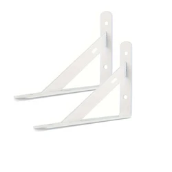 5.91x 3.74 inch 2 Pcs Heavy Duty Shelf Brackets , Floating Shelves White Triangle Shelf Brackets, 90 Degree Angle Wall Mounted