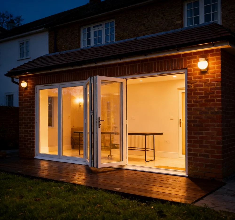 Most Popular Bifold Patio Doors Powder Coating Heavy Duty Folding Doors Multi-Foldable Double Glass Aluminium Accordion Door