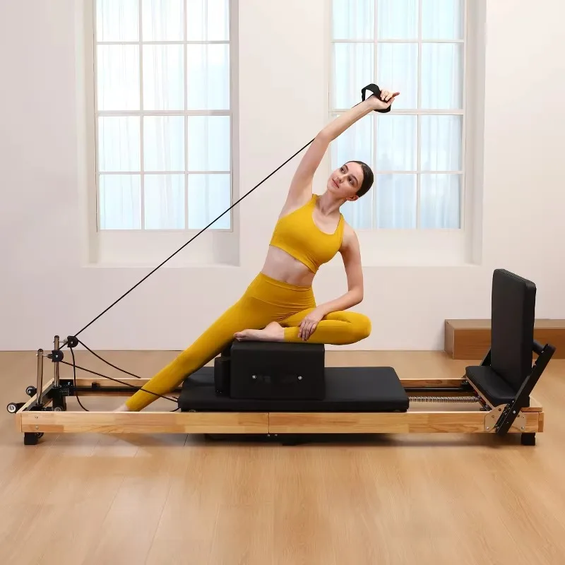 YTYIN Compact Foldable Core Bed: Custom Wooden Mini Pilates Reformer for Space-Efficient Home Gyms