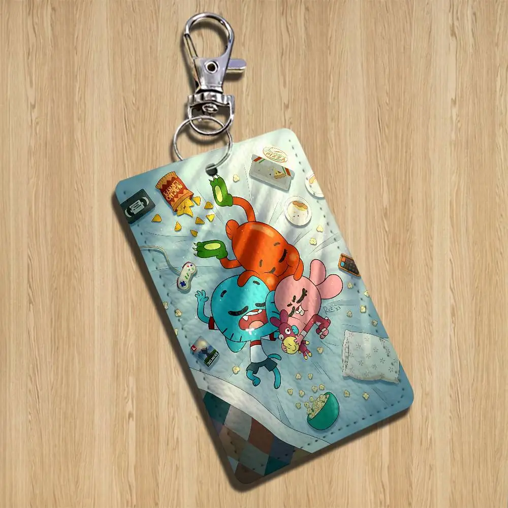 Portachiavi con Carte Anime del Cartone Animato 'The Amazing World of Gumball', Ciondolo alla Moda per Borsa, Porta Tessere, Porta Carte Bus, Carino per Adulti