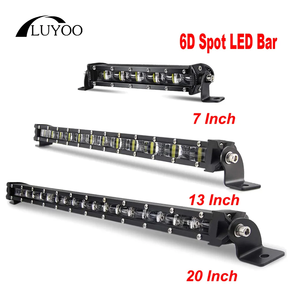 Luyoo 7 13 20 Inch Super Bright LED Light Bar Offroad 12v 24v Spot Led Work Light Bar for Truck 4x4 Atv Boat Suv Car Fog Light