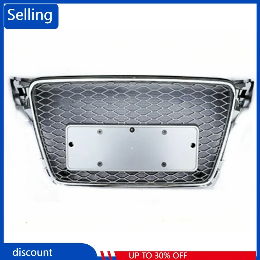 

Front Sport Hex Mesh Honeycomb Hood Grill Gloss Silver for Audi A4/S4 B8 2009 2010 2011 2012 For RS4 Style fast ship