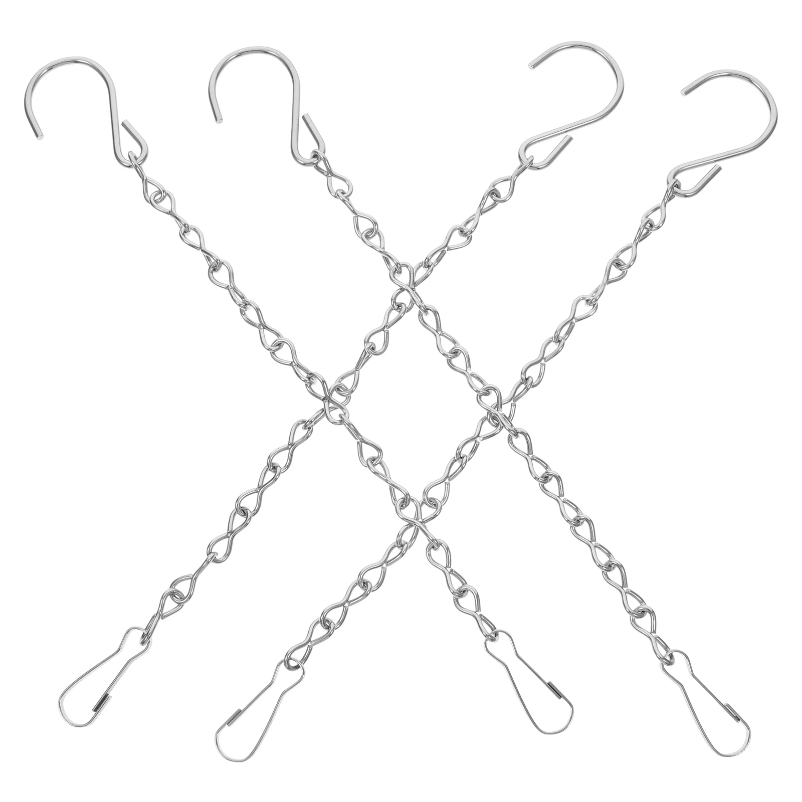 

4pcs Hanging Flowerpot Chain Durable Iron Strong Load Capacity for Baskets Plants Decorative Elegant Design Easy Installation