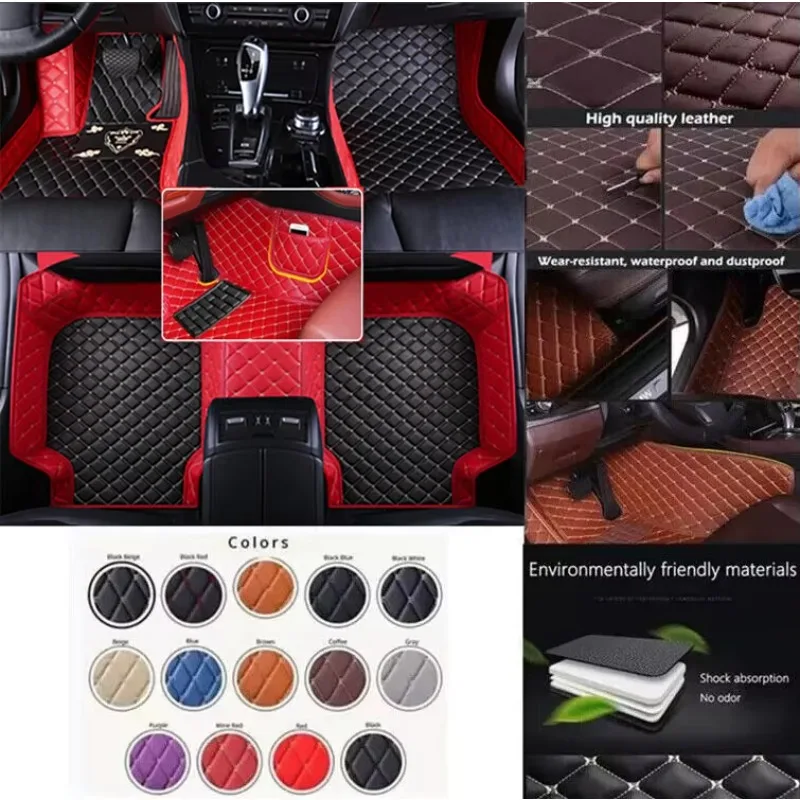 3D PU-leather Waterproof Custom Car Floor Mats For Tesla Model X Auto Carpets Coche Accessorie Liners