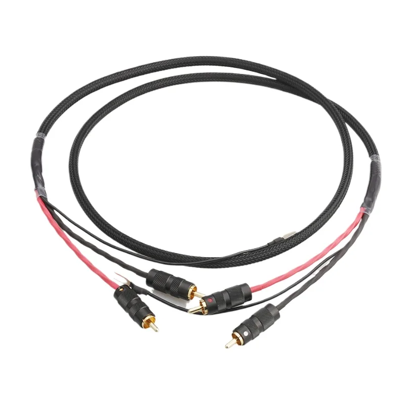 For Silver-plated Shielded Fever LP Vinyl Record Player Record Arm Signal Cable HIFI Player Audio Cable Including Ground Wire