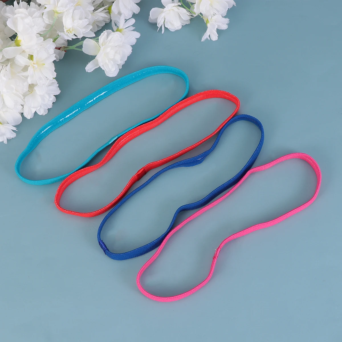 

12Pcs Elastic Yoga Hair Bands Sports Headbands Anti-Slip Sweatbands Soft Comfortable Outdoor Headwear Running Sweatband