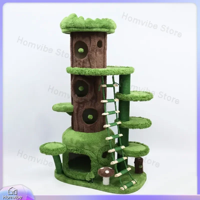 Large Cat Tree Tower Luxury Multi Level Climbing Frame with Condo Nest Scratching Post Heavy Duty Furniture for Big Cats