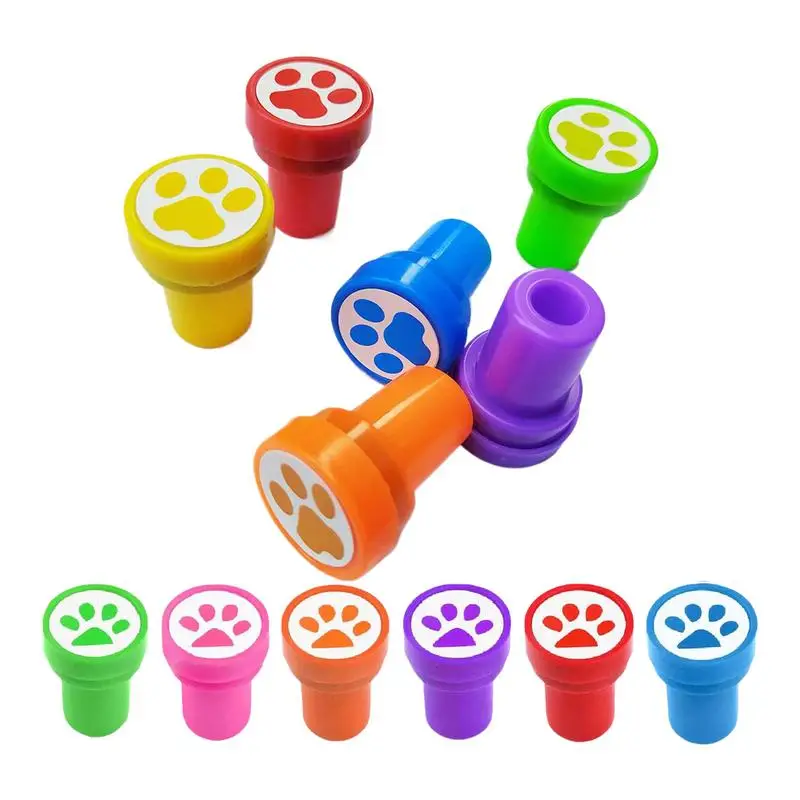 Small Stamps for Teachers Novelty Dog Paw Print Stamp 12X Funny Stationery Seal Cute Gathering Accessories for Educational