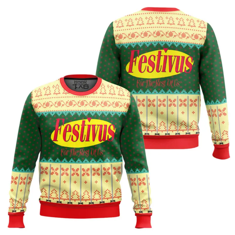 

Christmas Ugly Sweater 3D Seinfeld Snowflake Reindeer Christmas Tree Festival Round Neck Creative Funny Abstract Personality